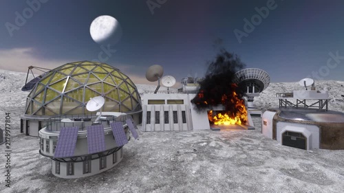 惑星の基地　3DCGレンダリング