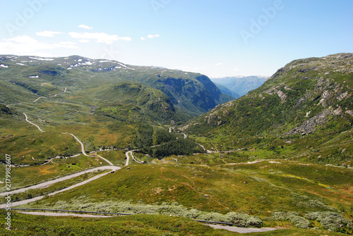 Rugged Alpine scenery along Sognefjellet road in Norway