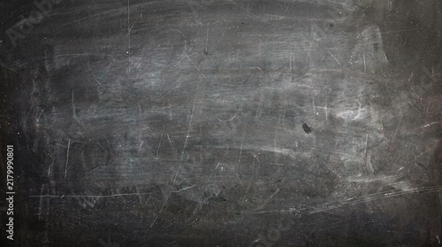 Dark Black Chalkboard Texture with Handwritten Chalk Marks, Ai Generated