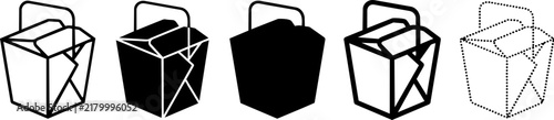 Chinese Takeout Box Collection During Simple White Background Presentation