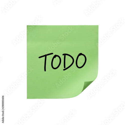 Light green sticky note featuring handwritten todo message for efficient task management