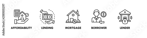 Фотография Loan and Financing banner web icon illustration concept with icon of affordabili
