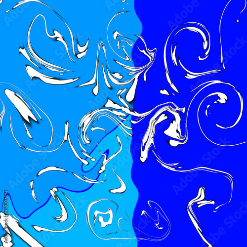 Obraz na płótnie abstract blue and white background with swirling shapes