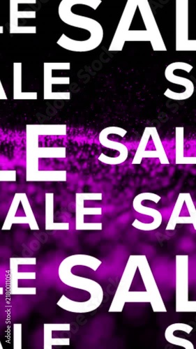 Animation of sale texts on black background with glitter