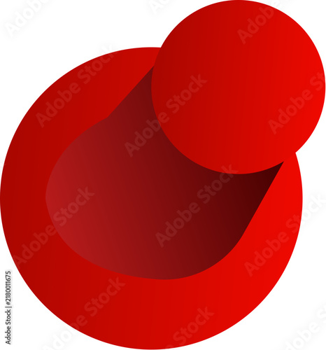 red push pin isolated