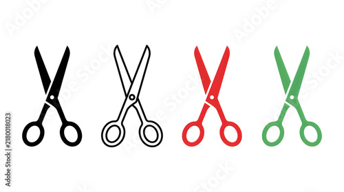Four colorful pair of scissors illustration