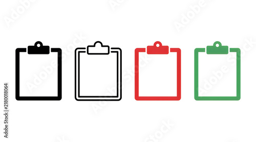 Four colorful clipboards with different colors
