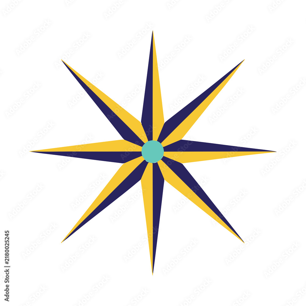 Fototapeta premium Compass Rose with Yellow and Blue Points