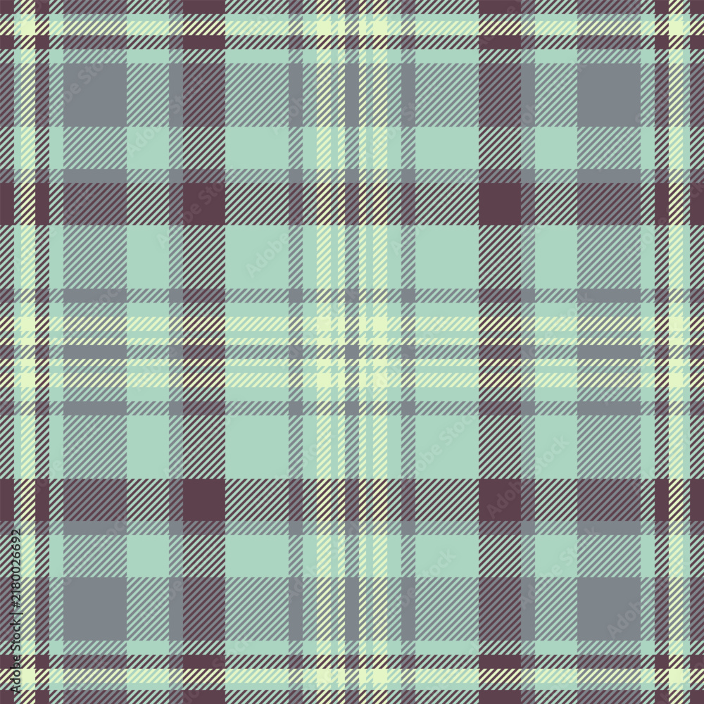 Obraz premium Deep seamless textile check, veil tartan background pattern. Geometric vector plaid texture fabric in light and pastel colors.