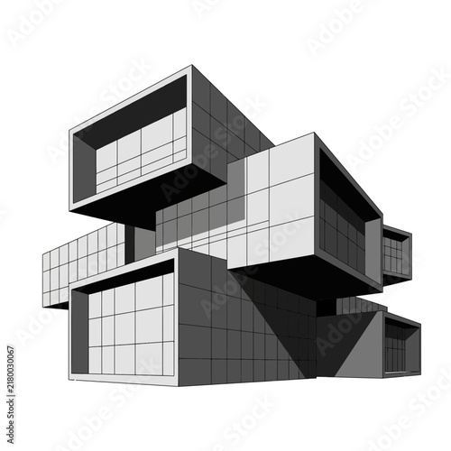 Modern architectural design of a building with glass windows