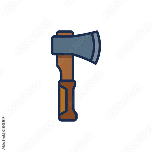 Isolated Axe Icon, Vector Graphic