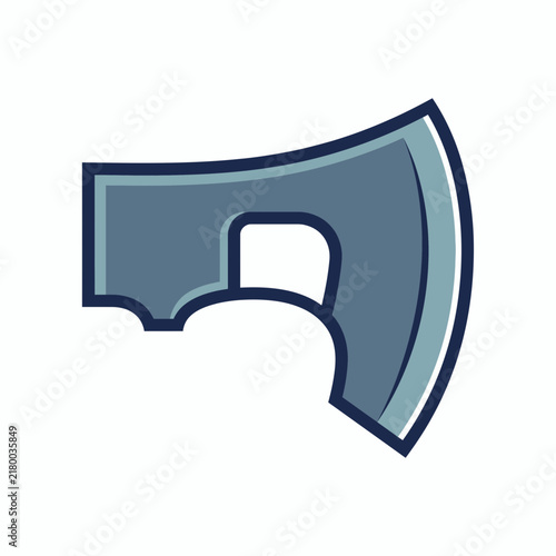 Stylized Axe Head Icon Isolated