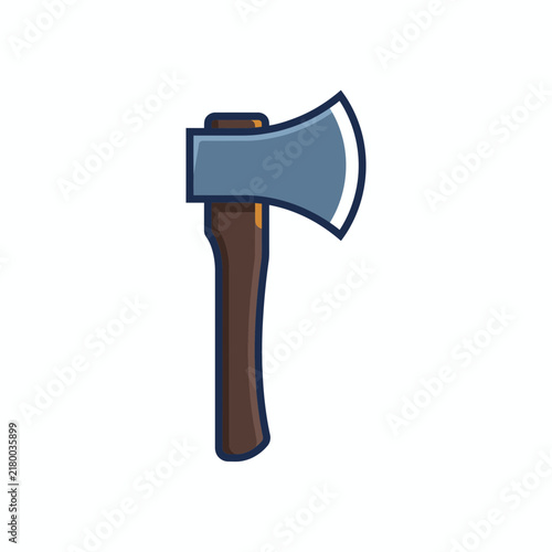 Isolated Axe Icon, Wood Cutting Tool