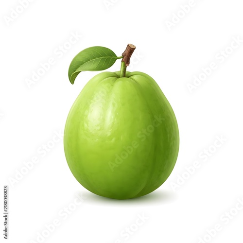 Fresh Green Apple with Leaf