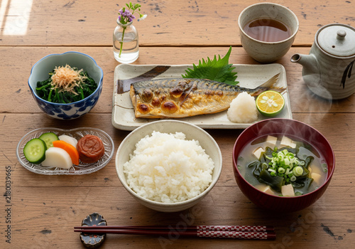 Plakat w ramie 焼き魚