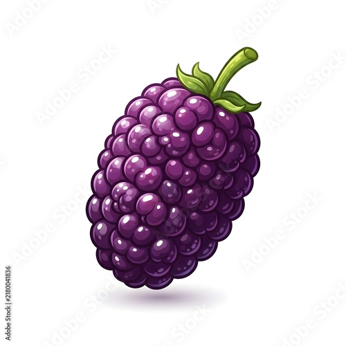 Vibrant Purple Berry Isolated on White