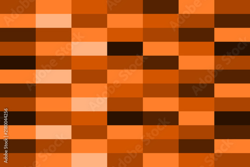 Vector and graphic abstract geometric seamless pattern, Group of orange with brown square striped texture background