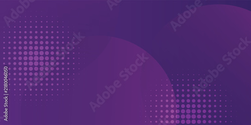 Abstract Purple Gradient Background with Halftone Dots and Modern Geometric Shapes