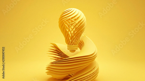 Creative Thinking Concept with Layered Light Bulb