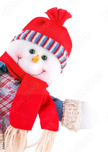 Canvastavla Snowman isolated on white background
