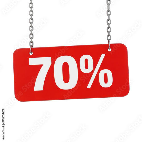 Red sale discount banner with seventy percent text