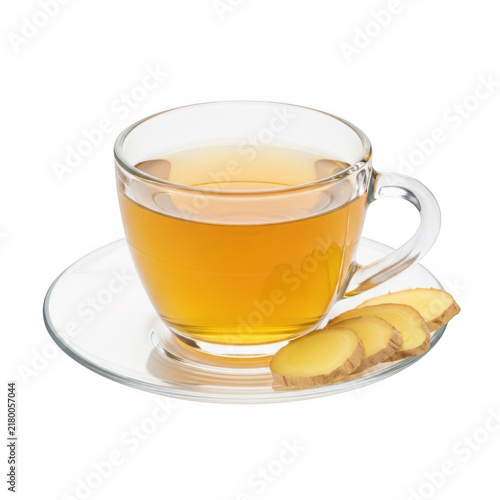 Tea cup with saucer on clean table