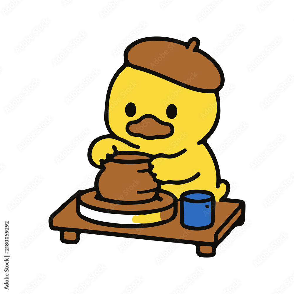 Obraz premium Cute cartoon chicken illustration with a funny expression, simple shapes, bold black outline, clean design, adorable character, and white background.