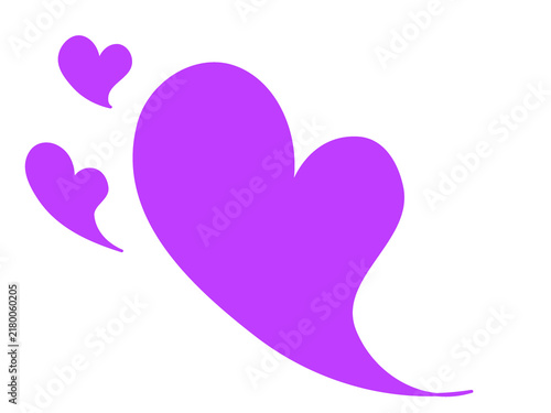 Illustration of purple hearts