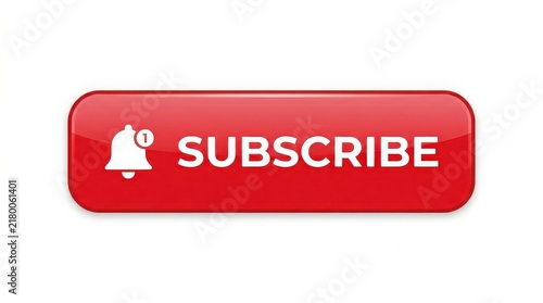 Red subscribe button with notification bell icon for channels channel subscription video channel social media content creator online community web element UI design UX design graphic design