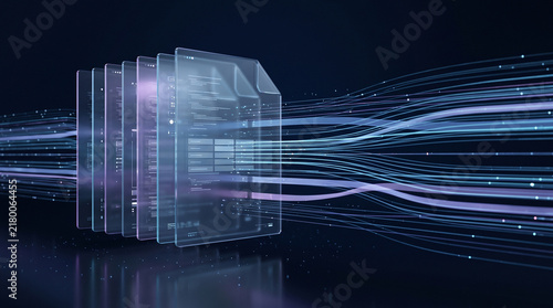 Digital Document Processing Interface With High Speed Data Flow and Layered Technology Panels