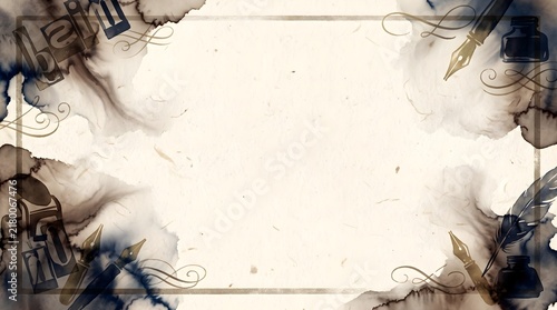 Abstract Ink Book Border Background