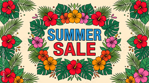 Creative Online Shopping Promotion with Bold Red Sale Lettering