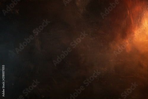 Dark charcoal textured background with warm orange light gradient for cinematic minimalist vintage film overlay and commercial design