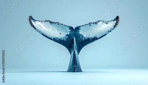 Blue whale tail fluke | Majestic ocean life symbol | Minimalist art