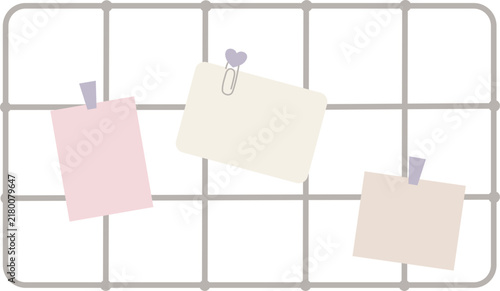 Wire Grid Wall Organizer with Blank Notes