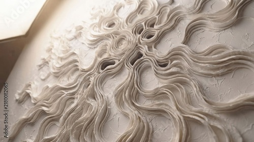 Intricate contemporary paper sculpture showcasing layered design and textures in gigapixel standard quality