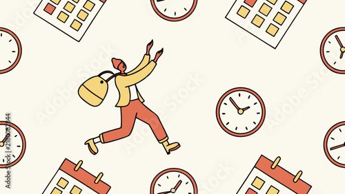 Photography Surreal Time Management Vector Illustration