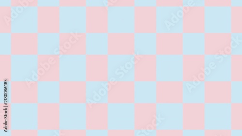 Aesthetic Horizontal Kaleidoscope Checkerboard Pattern in Baby Blue and Blush, a Seamless Loop