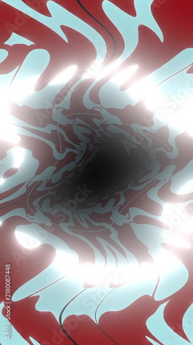 Abstract White Grey Smoky Kaleidoscope Tunnel With Fluid Symmetry And Retro Groovy Background Copy Space