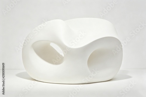 Minimalist White Abstract Sculpture, Organic Flowing Curves Gallery