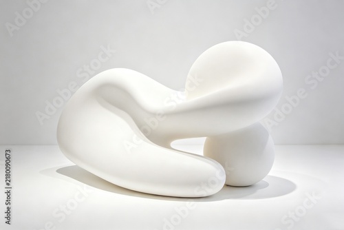 Minimalist White Abstract Sculpture, Organic Flowing Curves Gallery