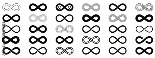 Cuadro en lienzo Infinity symbols representing endless unlimited eternal continuity and everlasti