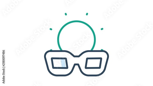 Summer icon animation. Animation related to holiday. Suitable for user interface, provide visual feedback and more. Alpha channel, transparent background
