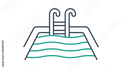 Pools icon animation. Animation related to summer and holiday. Suitable for user interface, provide visual feedback and more. Alpha channel, transparent background