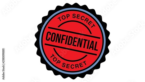 white background confidential text stamp