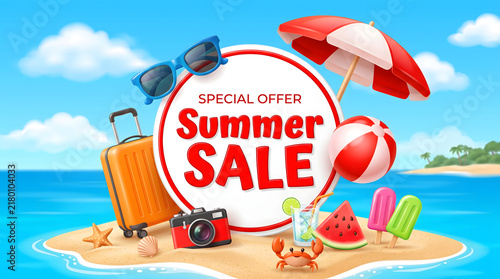 Special Promotion Advertising Design with Floating Percentage Blocks