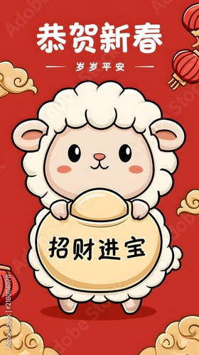 Chinese New Year Sheep Illustration