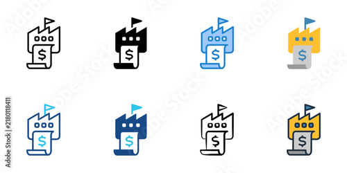 IPO icons with single set multiple style collection. Vector illustration
