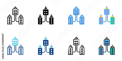 Merger icons with single set multiple style collection. Vector illustration
