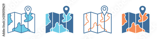 Map Icon Set Multiple Style Collection